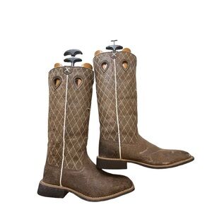 TWISTED X boy DISTRESSED RUFF STOCK COWBOY BOOTS - BROAD SQUARE TOE
